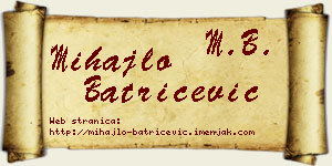 Mihajlo Batrićević vizit kartica